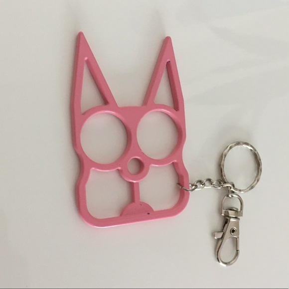 Pink Cat Self Defense Keychain Metal - Picture 1 of 4